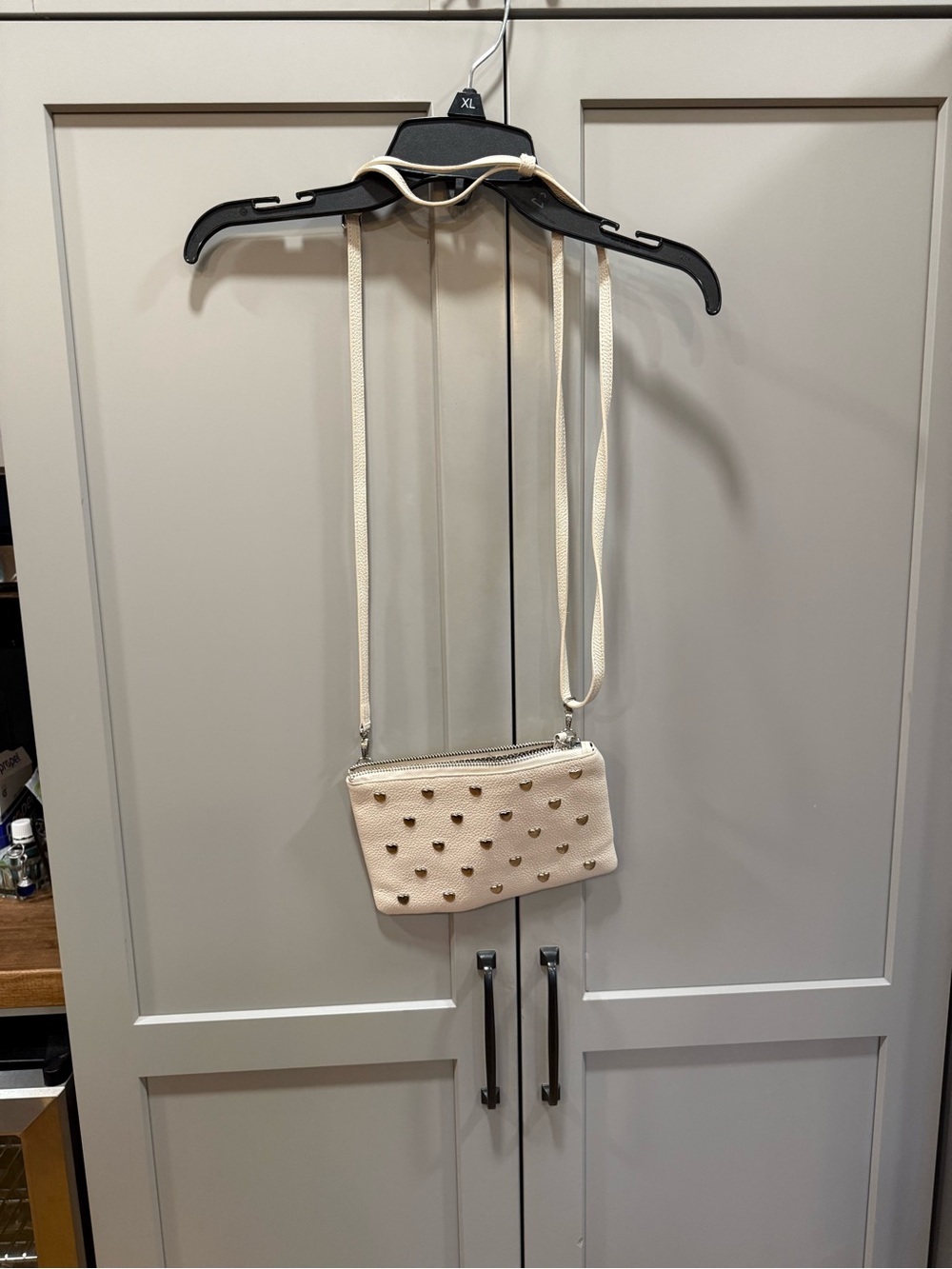 Brighton Cream Crossbody with silver Heart Accents